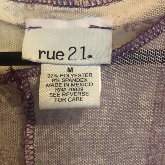 Rue 21 purple transparent bodysuit - Picture 2 of 3